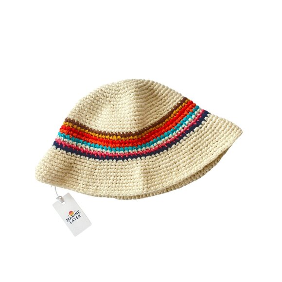 NWT Marine Layer Crochet Bucket Hat in Multi Stripe MSRP$75 - Picture 7 of 15